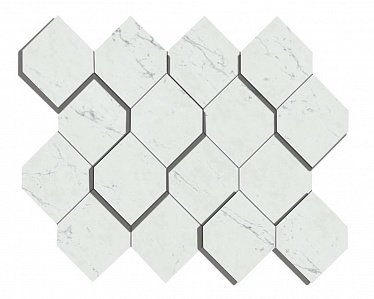 Marvel Carrara Pure Mosaico Esagono 3D (AS4A) 28,2X35,3 Керамогранит